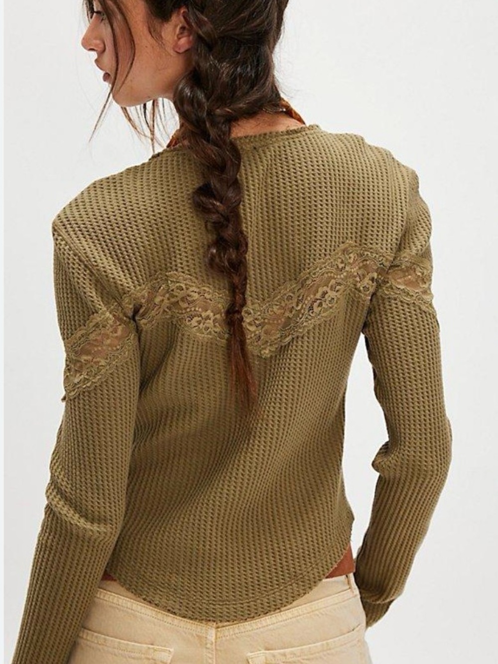 Free People Let’s Party Cardi in Gothic Olive - Picture 3 of 5